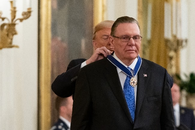 Jack Keane receiving the Presidential Medal of Freedom from US President Donald Trump in 2020