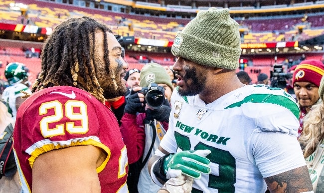 Jamal Adams (Right) as seen with Derrius Guice in a game against the Washington Redskins in 2019