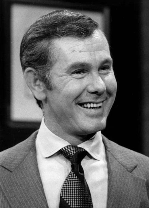Johnny Carson as seen in a publicity photo from the television program 'The Tonight Show' in October 1970