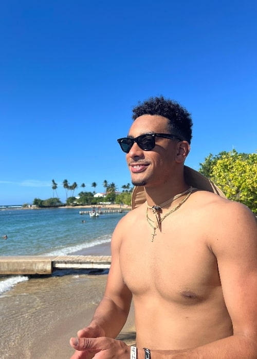 Jordan Love pictured shirtless in Puerto Rico in June 2022
