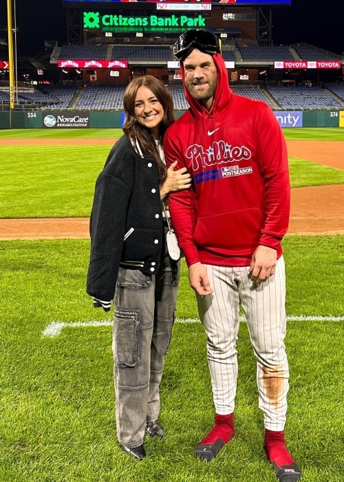 Kayla Harper as seen in a picture with her beau Bryce Harper that was taken in October 2023