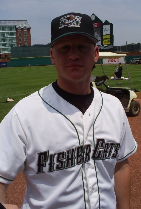Lyle Overbay as seen with the New Hampshire Fisher Cats (Triple-A) before a rehab game on February 9, 2009