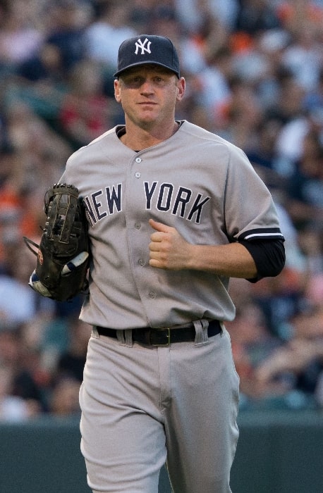 Lyle Overbay as seen with the New York Yankees during a game on May 20, 2013