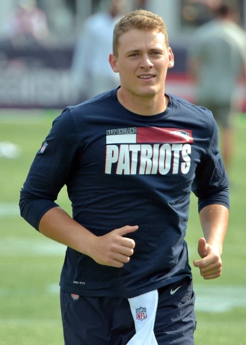 Mac Jones as seen at practice for the New England Patriots in 2021