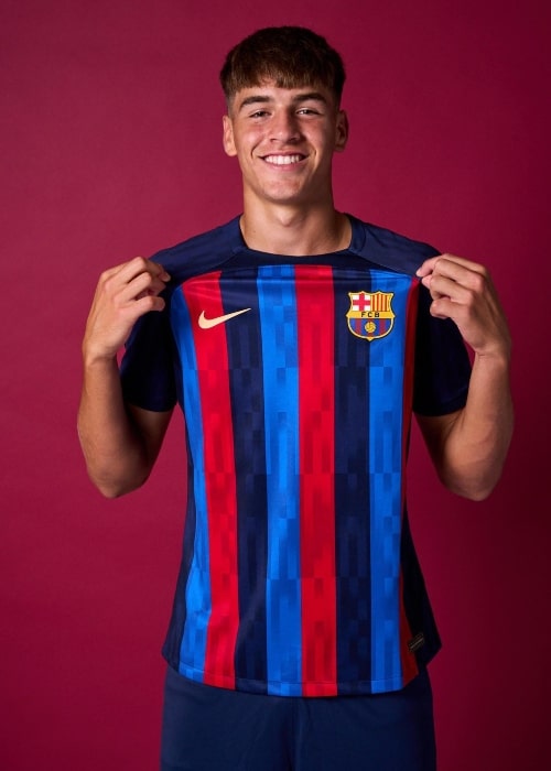 Marc Guiu in a picture taken at Ciutat Esportiva Joan Gamper in September 2022