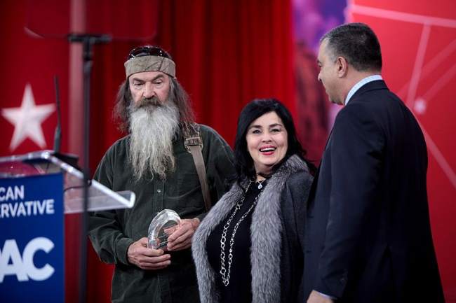 Phil Robertson as seen with Kay Robertson and David Bossie at CPAC in 2015