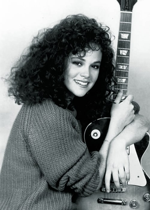 Rebecca Schaeffer as seen while smiling in a press photo for the CBS sitcom 'My Sister Sam' in the 1980s