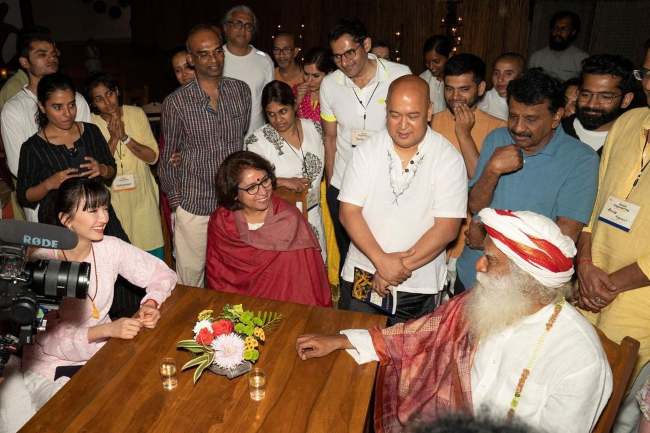 Revathi as seen with Sadhguru in an Instagram picture in February 2023