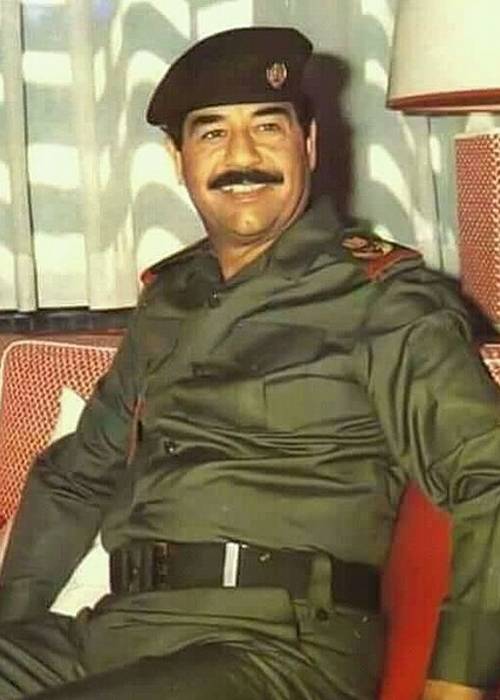Saddam Hussein as seen dressed in military uniform