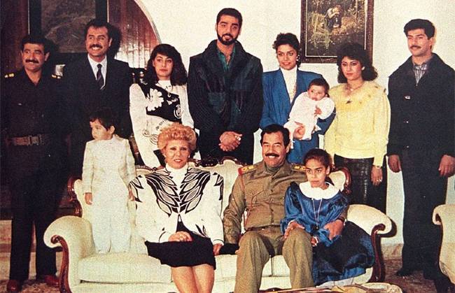 Saddam Hussein as seen with his wife and family during the 1980s