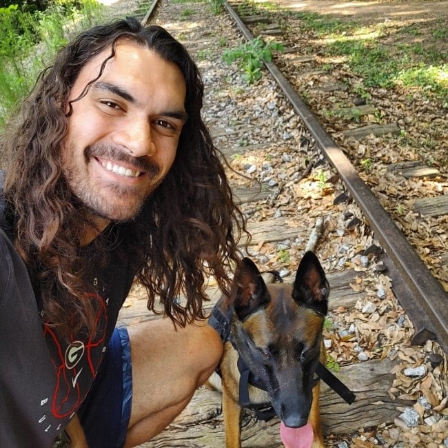 Steven Adams as seen in a selfie with his pet canine that was taken in July 2021