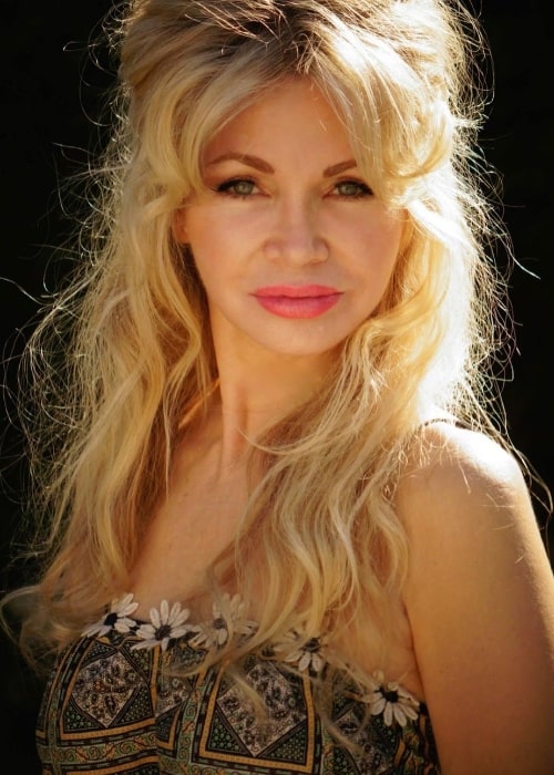 Teri Copley as seen while posing for the camera in Los Angeles, California