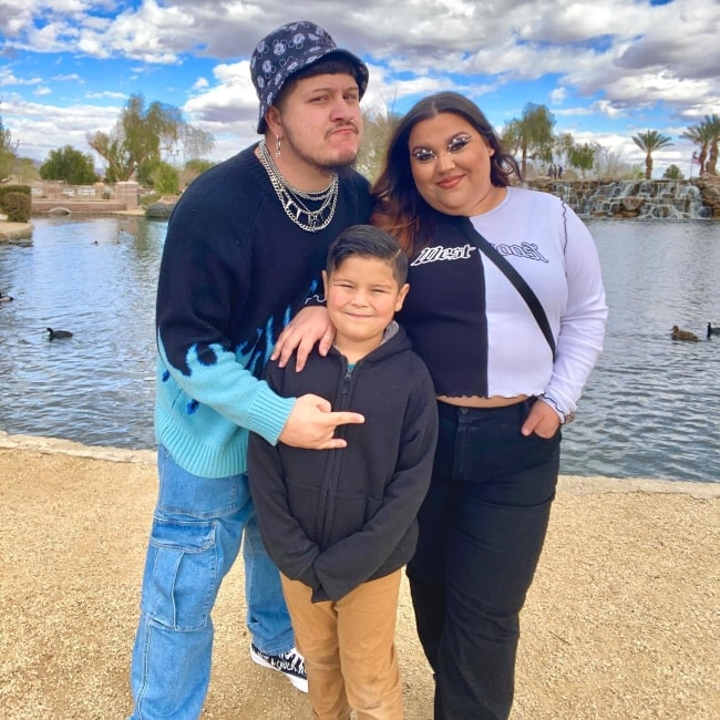 Xavier Lopez as seen in a picture with his wife Marlene Davila and son Ayden in March 2022