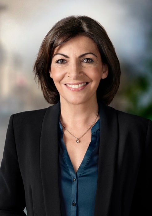 Anne Hidalgo as seen while smiling for the camera in 2014