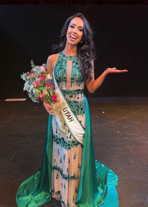 Athenna Crosby as seen in a picture taken after being announced 1st runner-up in the nation at 1st Runner-Up at the Miss World America beauty pageant in October 2023