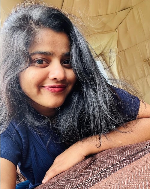 Athulya Ashokan as seen in a selfie that was taken in August 2023, in Holiday Vagamon