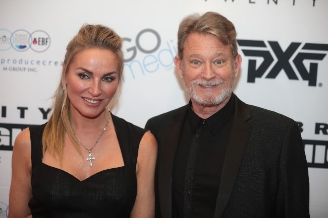 Christopher Rich and Ewa Jesionowska as seen on the red carpet at Celebrity Fight Night XXV at the JW Marriott Desert Ridge Resort & Spa in Phoenix, Arizona in March 2019