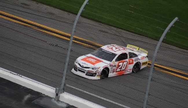 Corey Heim as seen while doing burnouts after winning the ARCA race at Daytona in 2021