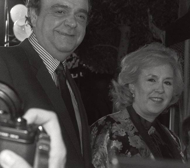 Doris Roberts and James Coco as seen in a black-and-white still taken in 1980 at the premiere of 'Seems Like Old Times'