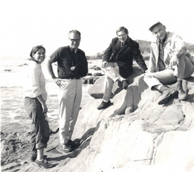 From Left to Right - E. Lederberg, G. Stent, Sydney Brenner, and J. Lederberg as seen in 1965