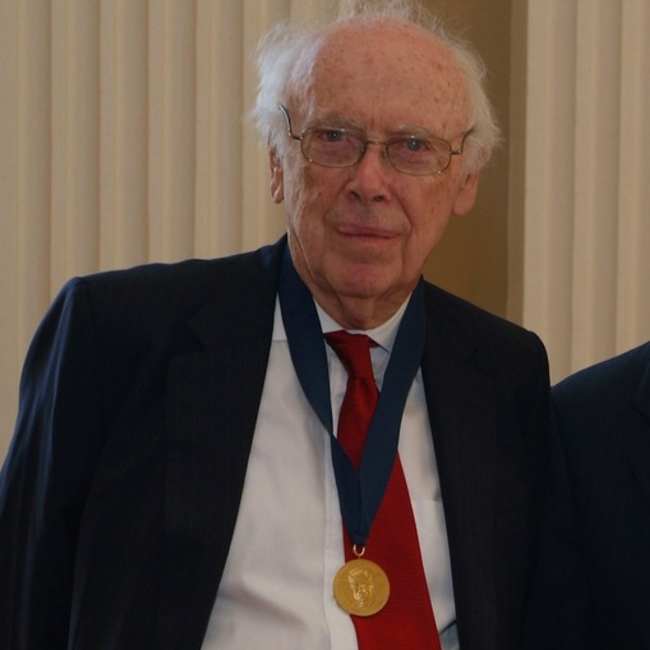 James Watson as seen with his Othmer Gold Medal in 2005