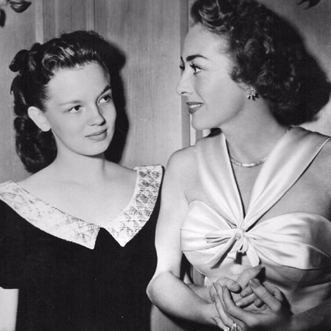 Joan Evans as photographed with her godmother and actress Joan Crawford