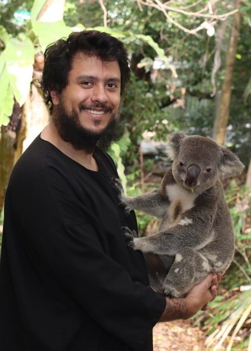 Lil Darkie as seen in a picture with a Koala in February 2023, at Lone Pine Koala Sanctuary