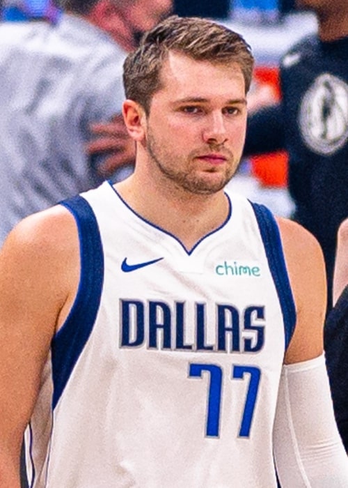 Luka Dončić as seen while playing for the Dallas Mavericks during a game in May 2021