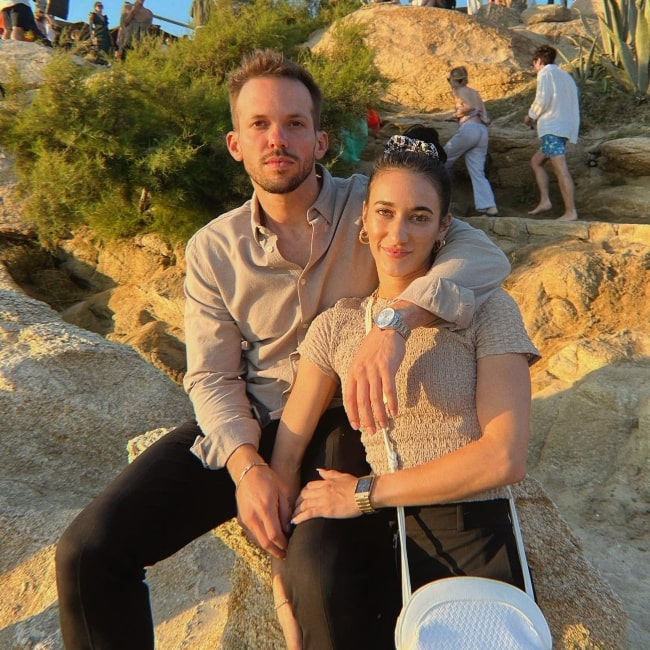 Mariah Amato as seen in a picture with her beau Heath Hussar in June 2022, while visiting Mykonos, Greece