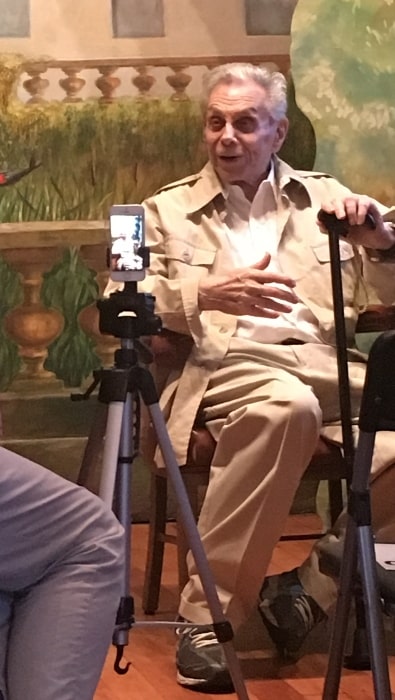 Mort Sahl as seen while performing at the Throckmorton Theater in Mill Valley, CA on April 28, 2016