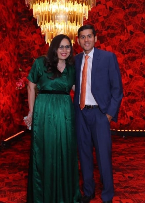 Radhika Gupta and Nalin Moniz, as seen in March 2022