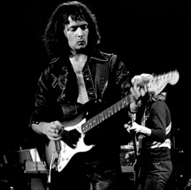 Ritchie Blackmore as seen while performing with Rainbow at Chateau Neuf, Oslo, Norway in September 1977