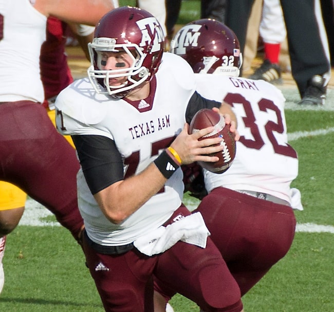 Ryan Tannehill as seen with the Texas A&M Auggies during a game against the Iowa State Cyclones on October 22, 2011