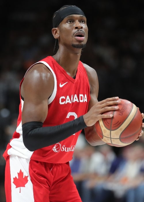 Shai Gilgeous-Alexander as seen with Canada at Mercedes-Benz-Arena in Berlin, Germany