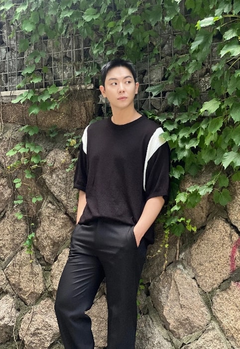 Ahn Woo-yeon as seen while posing for a picture in July 2023