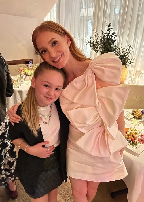 Alix West Lefler (Left) as seen while posing for a picture with Jessica Chastain