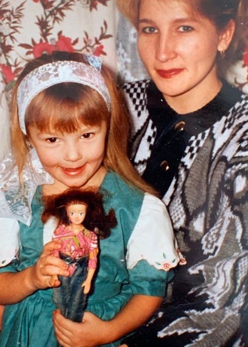 Anastasia Ivleeva as seen in a throwback picture from her childhood