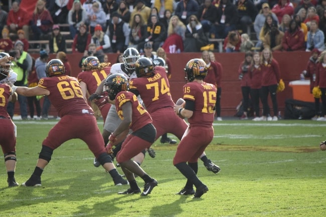 Brock Purdy (#15) as seen while playing against Oklahoma State in 2019