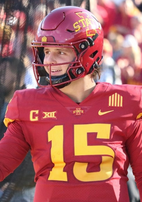Brock Purdy as seen during the Cyclones' game against Oklahoma State in 2021 at historic Jack Trice Stadium in Ames, Iowa