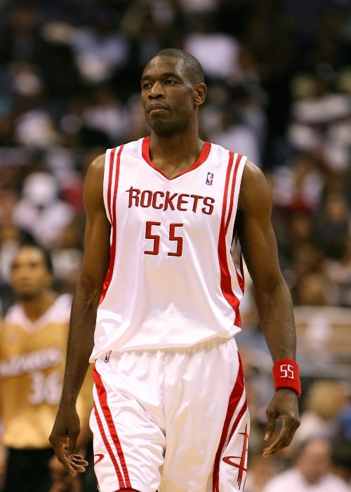 Dikembe Mutombo as seen in a picture that was taken while playing with the w_Houston Rockets on December 10, 2006