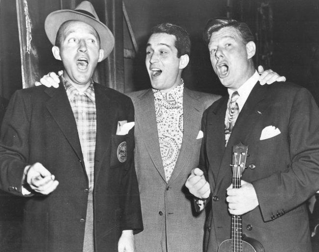 From Left to Right - Bing Crosby, Perry Como, and Arthur Godfrey as seen in a publicity photo in 1950