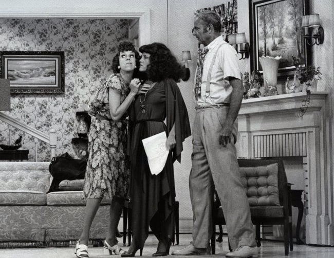 From Left to Right - Carol Burnett, Madeline Kahn, and Harvey Korman as seen in one of a series of 'The Family' sketches on 'The Carol Burnett Show' in 1976