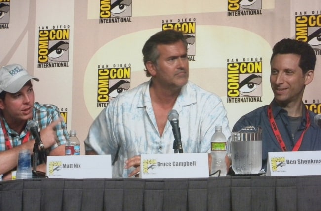 From Left to Right - Matt Nix, Bruce Campbell, and Ben Shenkman as seen at the San Diego Comic-Con International in 2009