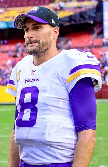 Kirk Cousins as seen with the Minnesota Vikings prior to a game against the Washington Commanders at FedEx Field in Landover, Maryland on November 6, 2022