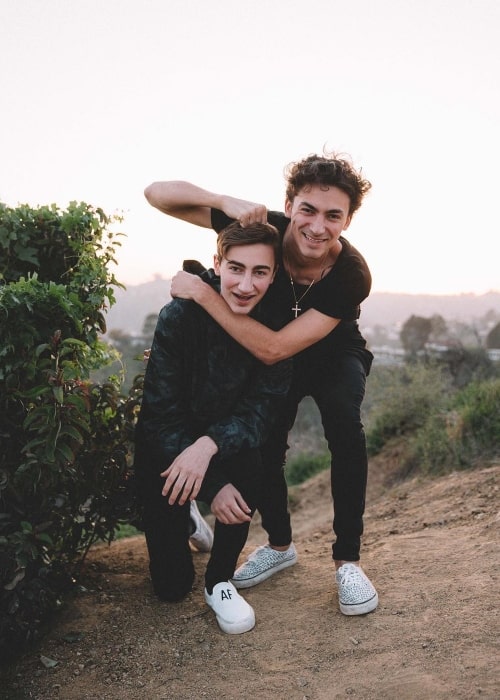 Mikey Manfs as seen in a picture with his brother Tyler Manfs that was taken in April 2018, in Hollywood Hills