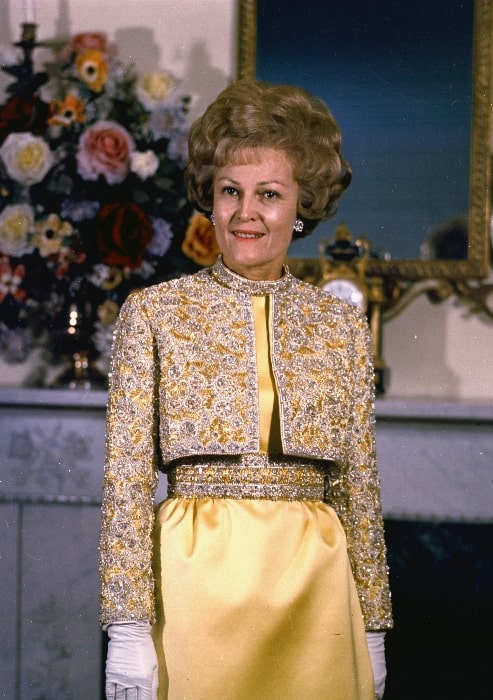 Pat Nixon as seen while posing in the White House in 1970