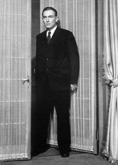 Paul Lukas seen starring as Kurt Mueller in the original Broadway production of Lillian Hellman's Watch on the Rhine in 1941