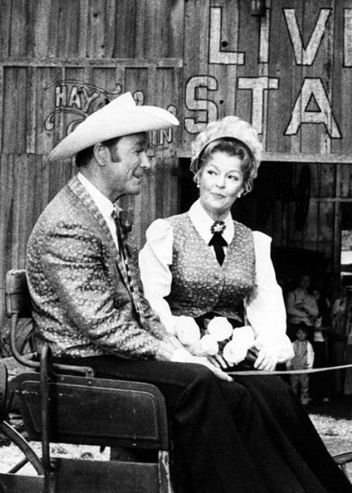Roy Rogers as seen with Dale Evans at the Knott's Berry Farm in the 1970s