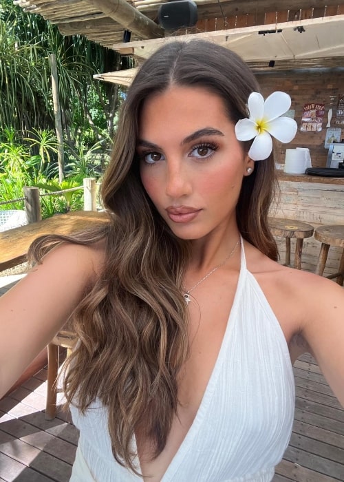 Sophia Peschisolido as seen in a selfie that was taken in November 2023, in Mahé, Seychelles