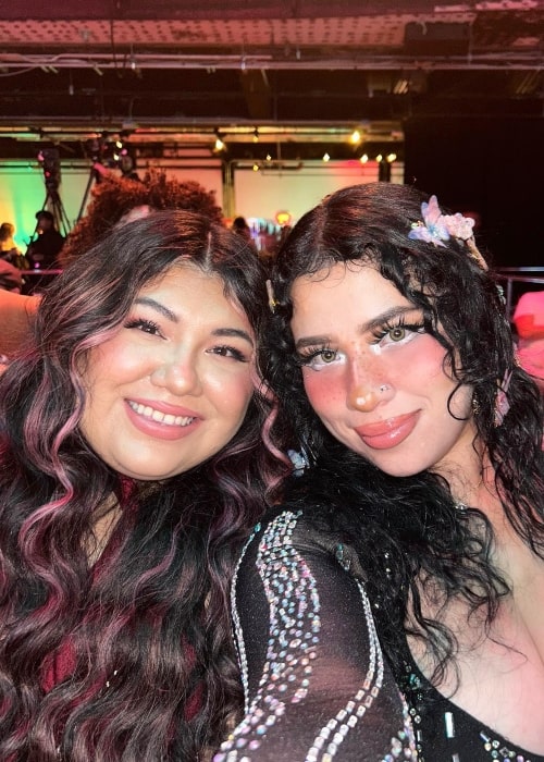 Sunshine Jazzy ASMR as seen in a selfie with SaraiASMR at TikTok Live Annual Fest, in Los Angeles, California in January 2023